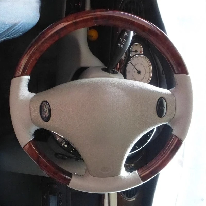 

Сшитый вручную чехол на руль автомобиля из натуральной кожи с текстурой персикового дерева, 100% для старого MG7