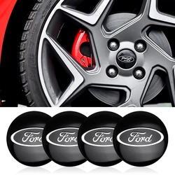 4PCS 56MM Car Wheel Center Badge Cap Sticker For Ford Fiesta Mondeo Fusion Explorer Escape Shelby Edge Ecosport Kuga Mustang