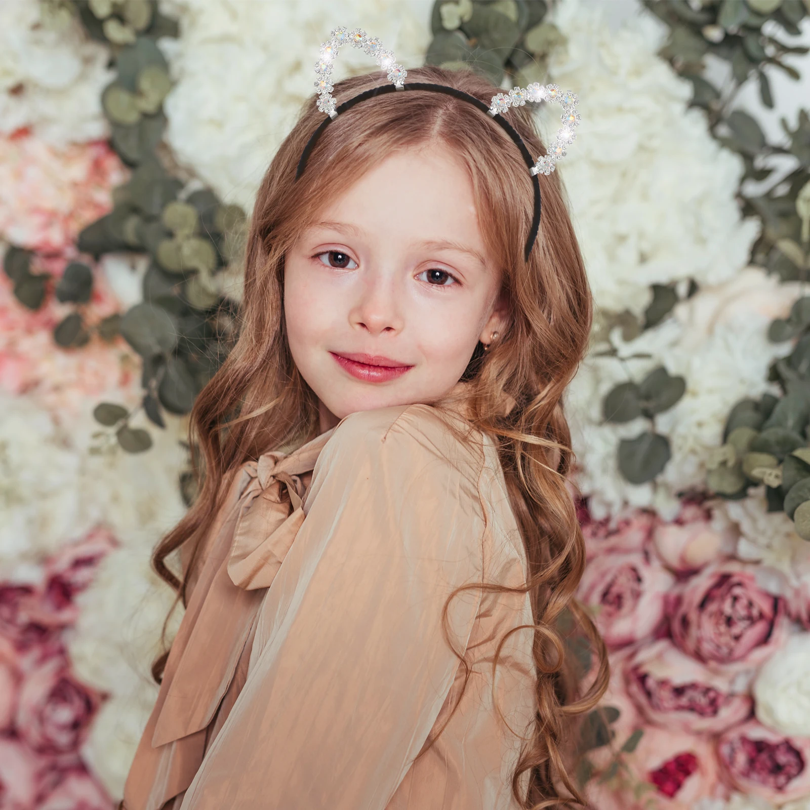 

5Pcs Cat Ears Rhinestone Hairband Lovely Fashion Headband Hair Hoop Party Costume Headdress for Ladies Cat Ears Hairband