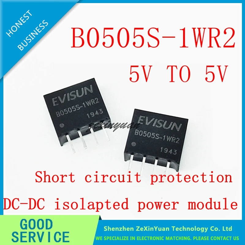 Módulo de alimentación aislado piezas B0505S B0505 SIP-4 5V a 5V B0505S-1WR3, B0505S-1WR2 Original, 1 B0505S-1W, 100% nuevo