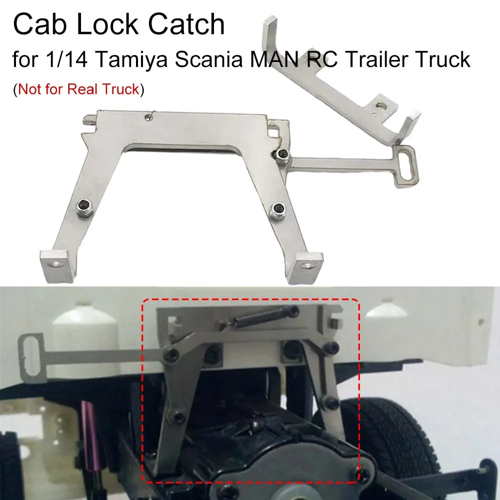 

Stainless Steel Cabin Locking Parts for 1/14 Tamiya Scania MAN RC Trailer Truck Tractor Model Car Cab Lock Catch Assembly