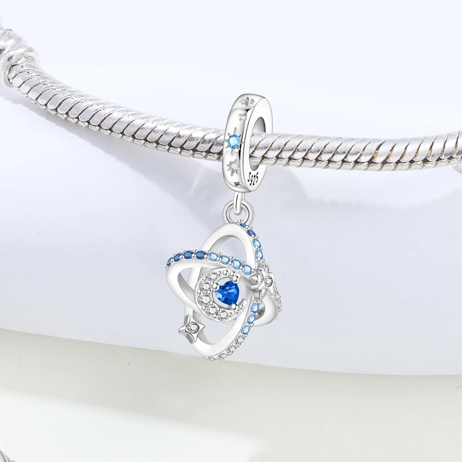 Orstarry 925 Sterling Silver Luna Traiettoria Ciondolo Perline Pendenti originali Bracciale Gioielli con ciondoli Regali fai da te per feste