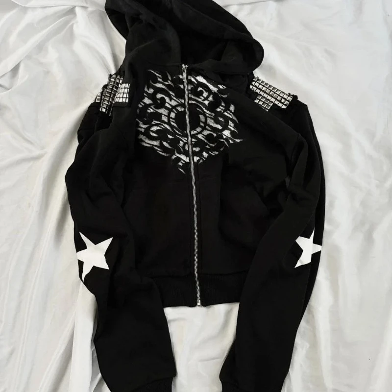 

Japanese Subcultural Street Zipper Hoodie Sweatshirts Women Y2k Harajuku Coat Autumn Winter Vintage Fashion Long Sleeve Jackets