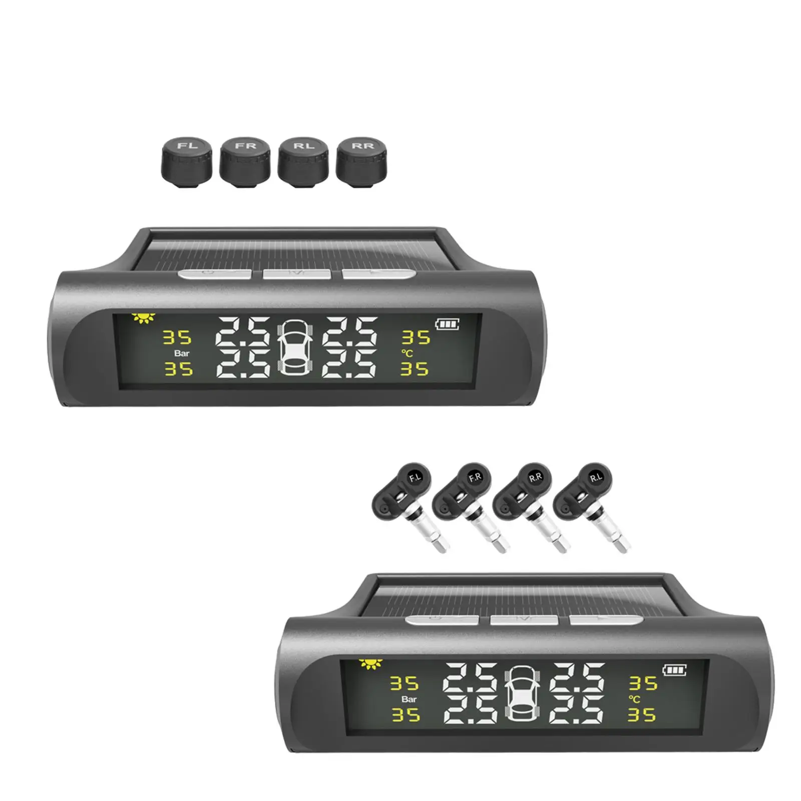 

Tire Pressure Monitor System Solar Power and USB Charging Real Time Universal Auto Tire Pressure Monitor for Trailer