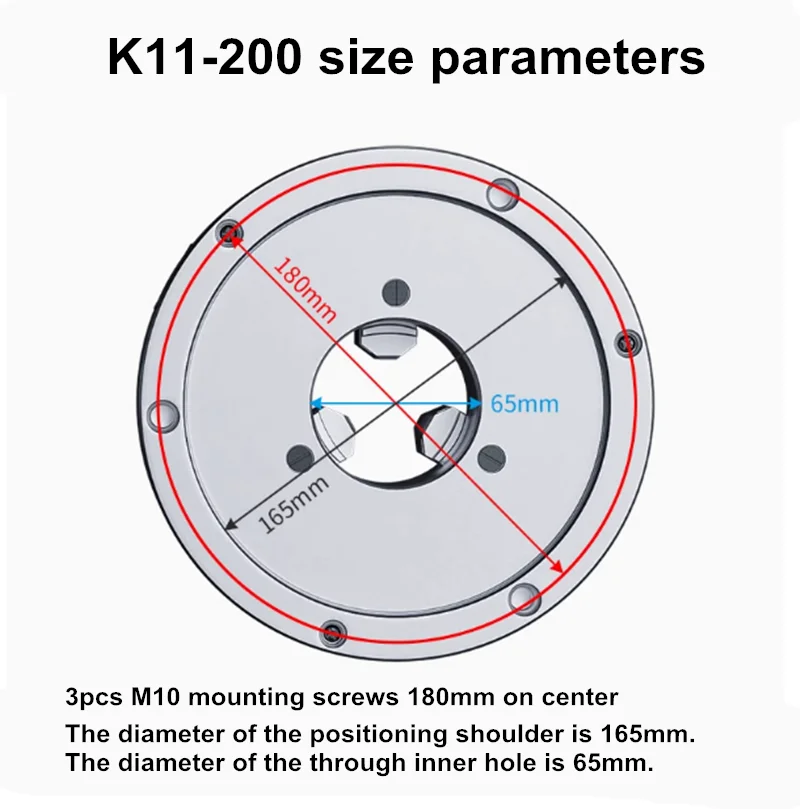 SAN OU K11- 200/K11- 240/K11-250 3 Jaw Lathe Chuck a Wrench, 3 Screws / a Positive Claw and a Reverse Claw