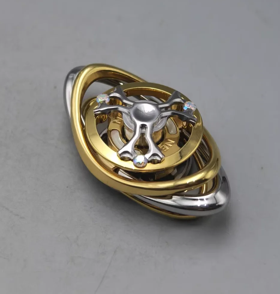 Used EDC New Ring Stainless Steel Gold Plating spinner Fingertip gyroscope Decompression toys