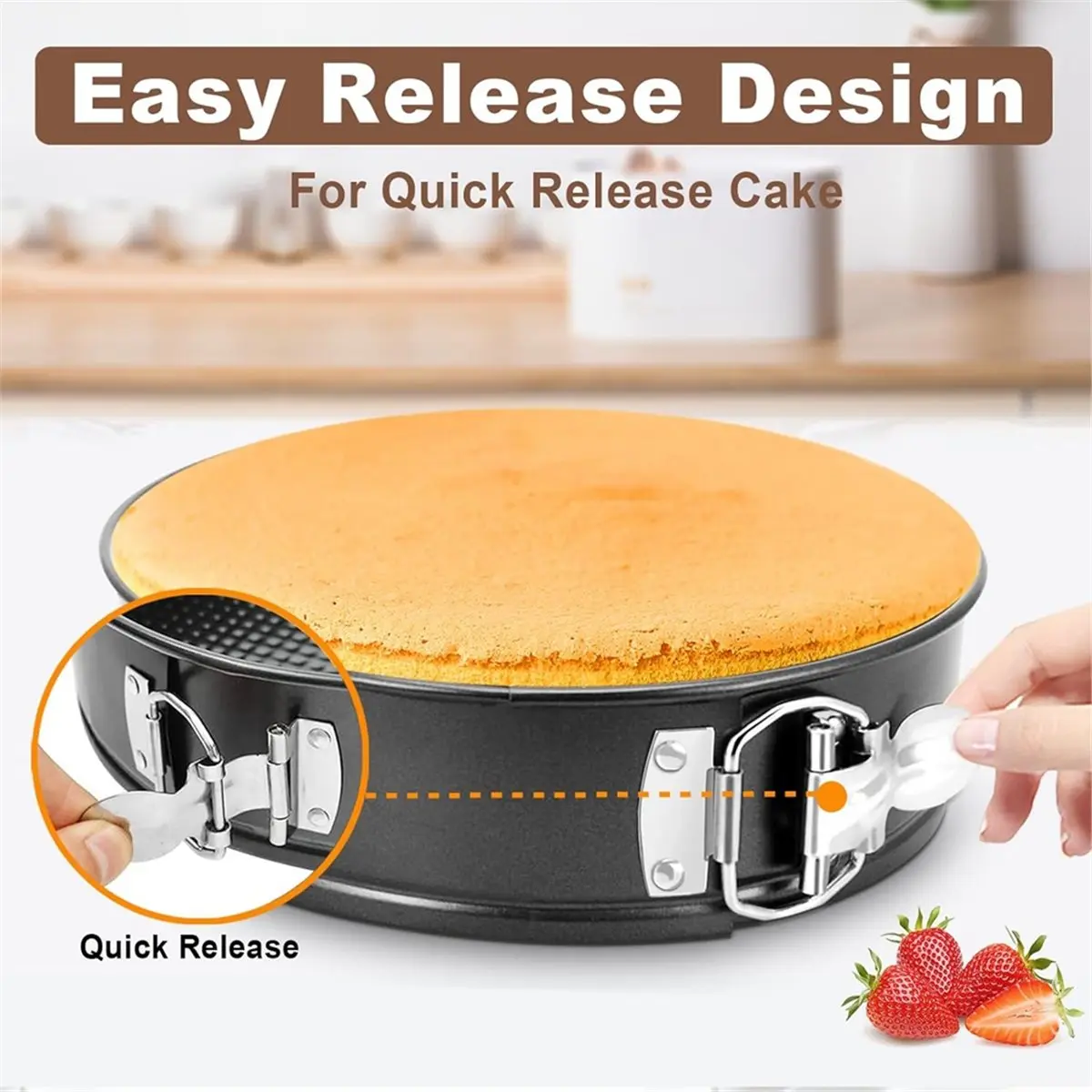 

4 /7 /9 Inch Springform Pan Set of 3, Leakproof Cheesecake Pan with Protector, Nonstick Spring Form Pans for Cheesecake