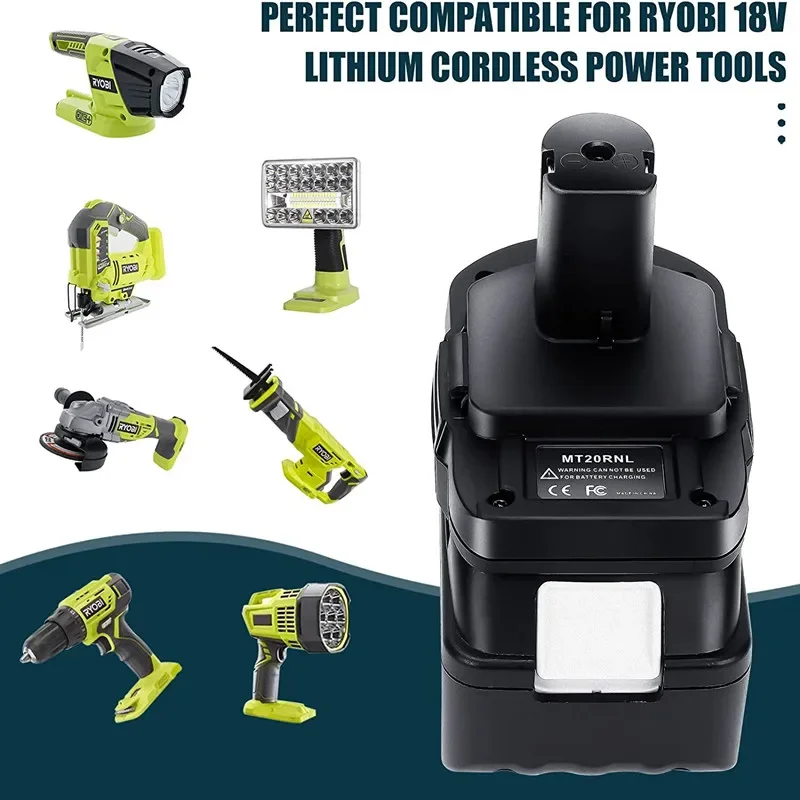 Imagem -06 - Bateria Conversor Adaptador para Makita Li-ion Bateria Usado Converter para Roybi 18v Ferramenta Mt20rnl Ryobi