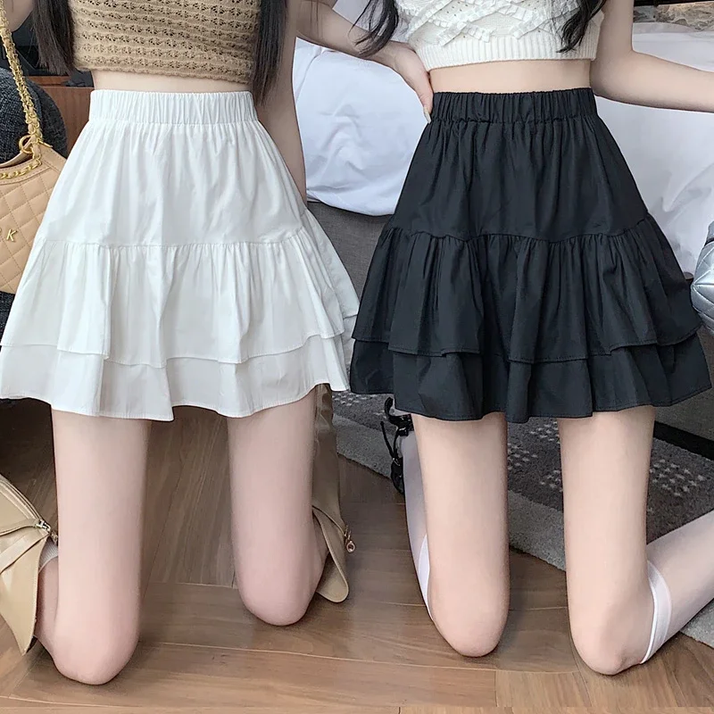 New in Summer Elegant Women's Skirt Bow Fluffy Half-body Skirt Slim High Waist A Word Cake Short Skirt Korean Fashion Clothing