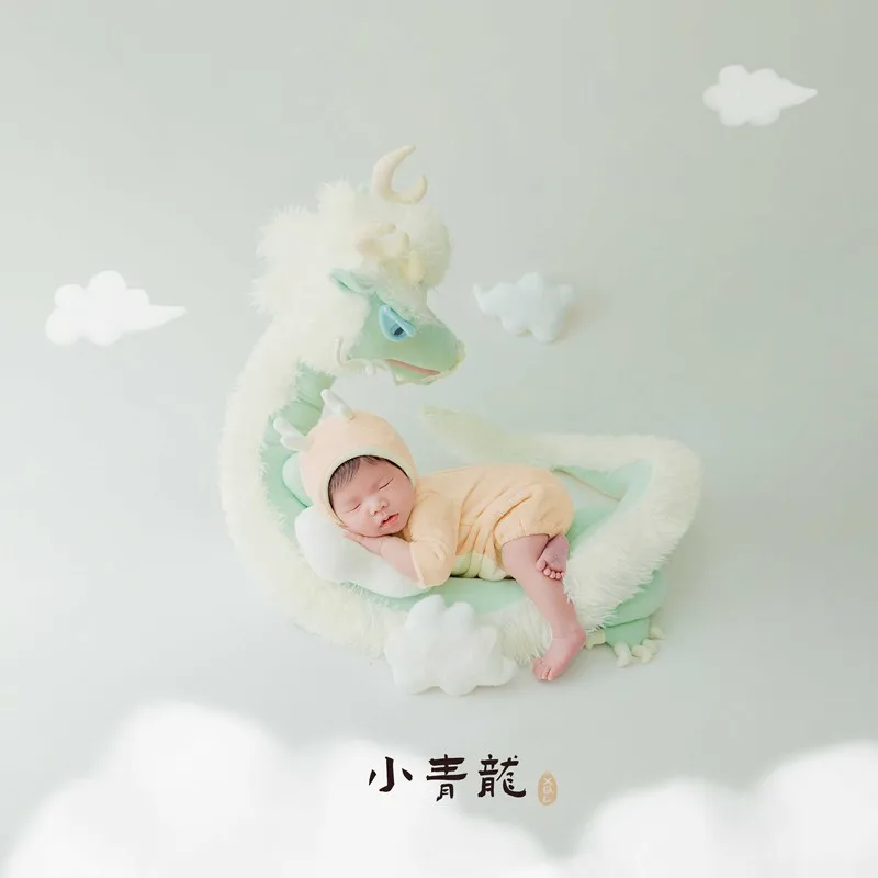 

❤️Newborn Photography Clothing Hat+Jumpsuit+Three Clouds+Dragon Doll Baby Photo Props Accessories Studio Shoot Clothes Outfits