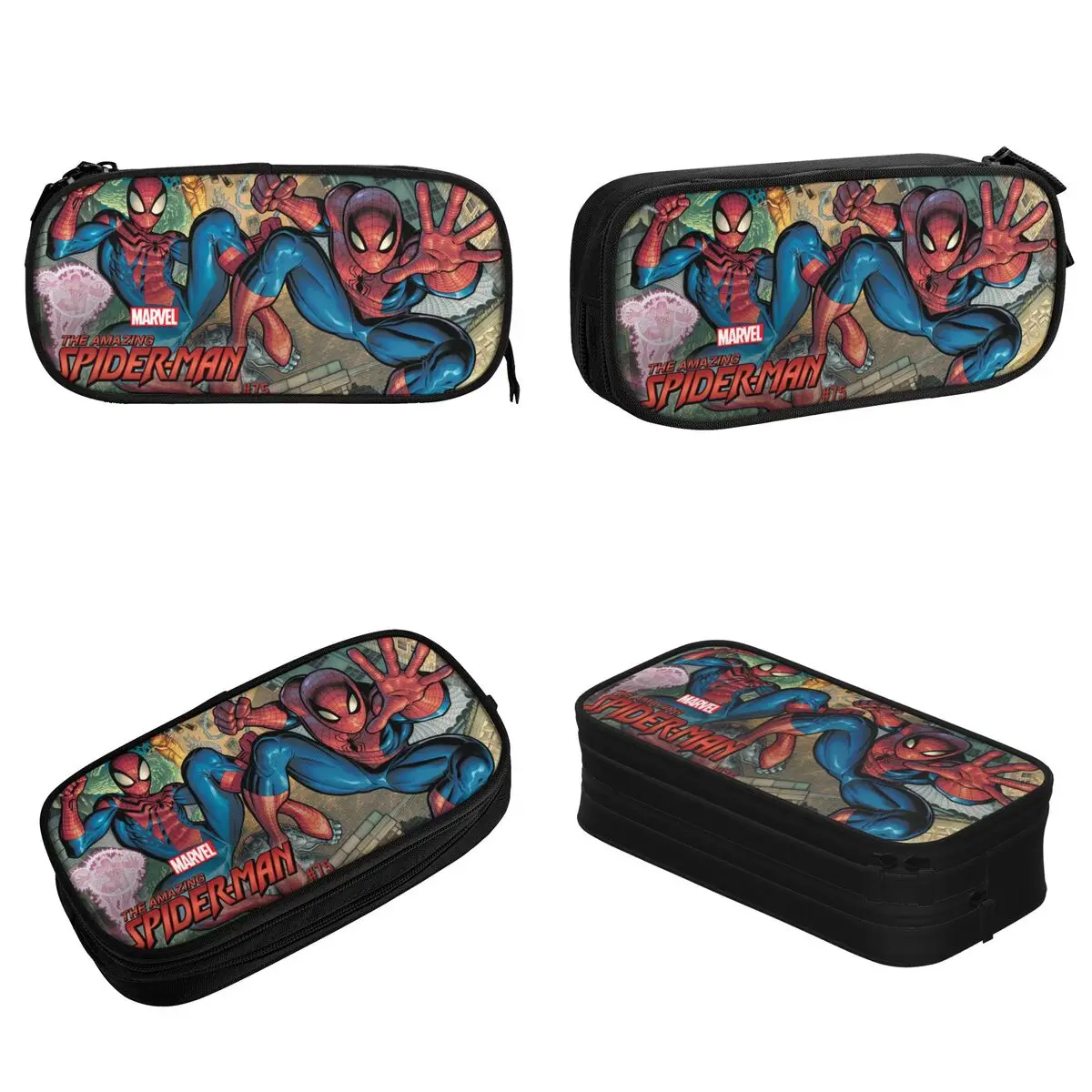 Spider-Man Comics Pencil Case Cool Superhero Pencil Box Pen for Student Big Capacity Bag School Supplies Gifts Stationery