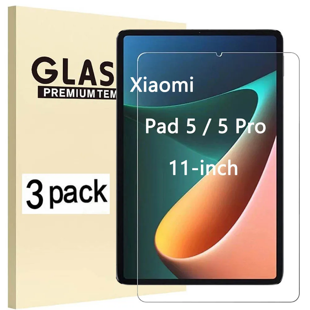 

(3 Packs) Tempered Glass For Xiaomi Pad 5 / 5 Pro 11 2021 11-inch Tablet Screen Protector Film