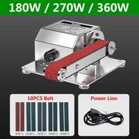 220V Mini Electric Belt Sander Fixed Angle Sharpening Machine Desktop Cutter Edges Power Tool Adjusting speed Sander Polisher