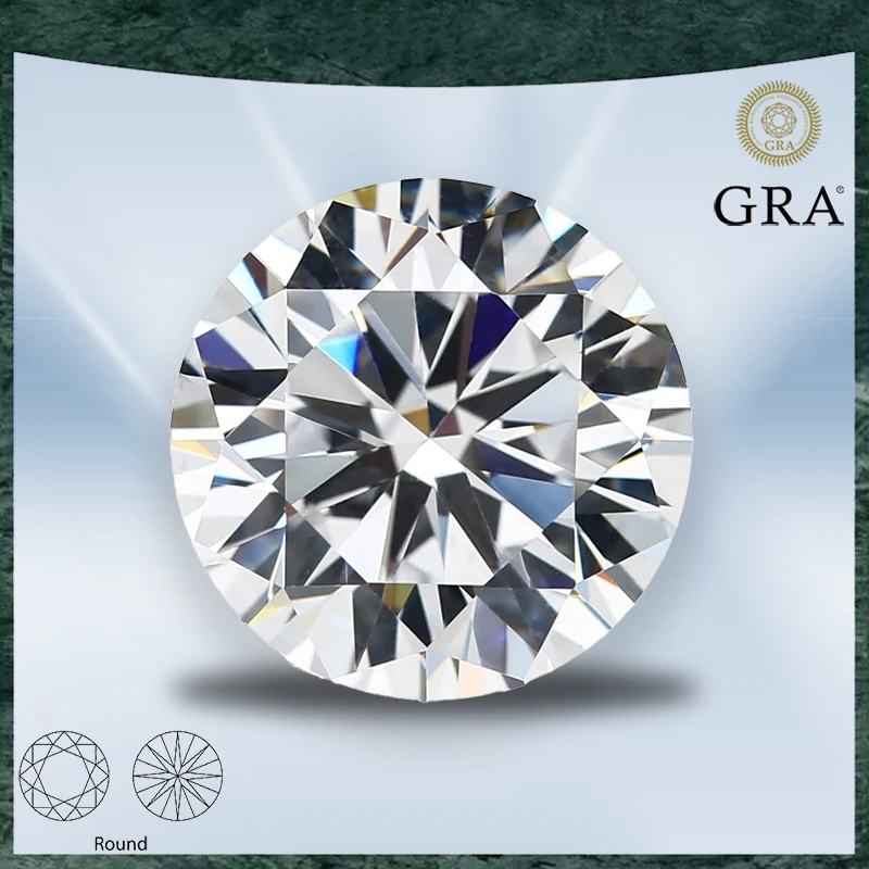 

Moissanite Stone Round Cut D Color VVS1 with GRA Certificate for Gemstone Charms Beads for Advanced Jewel Making Materials