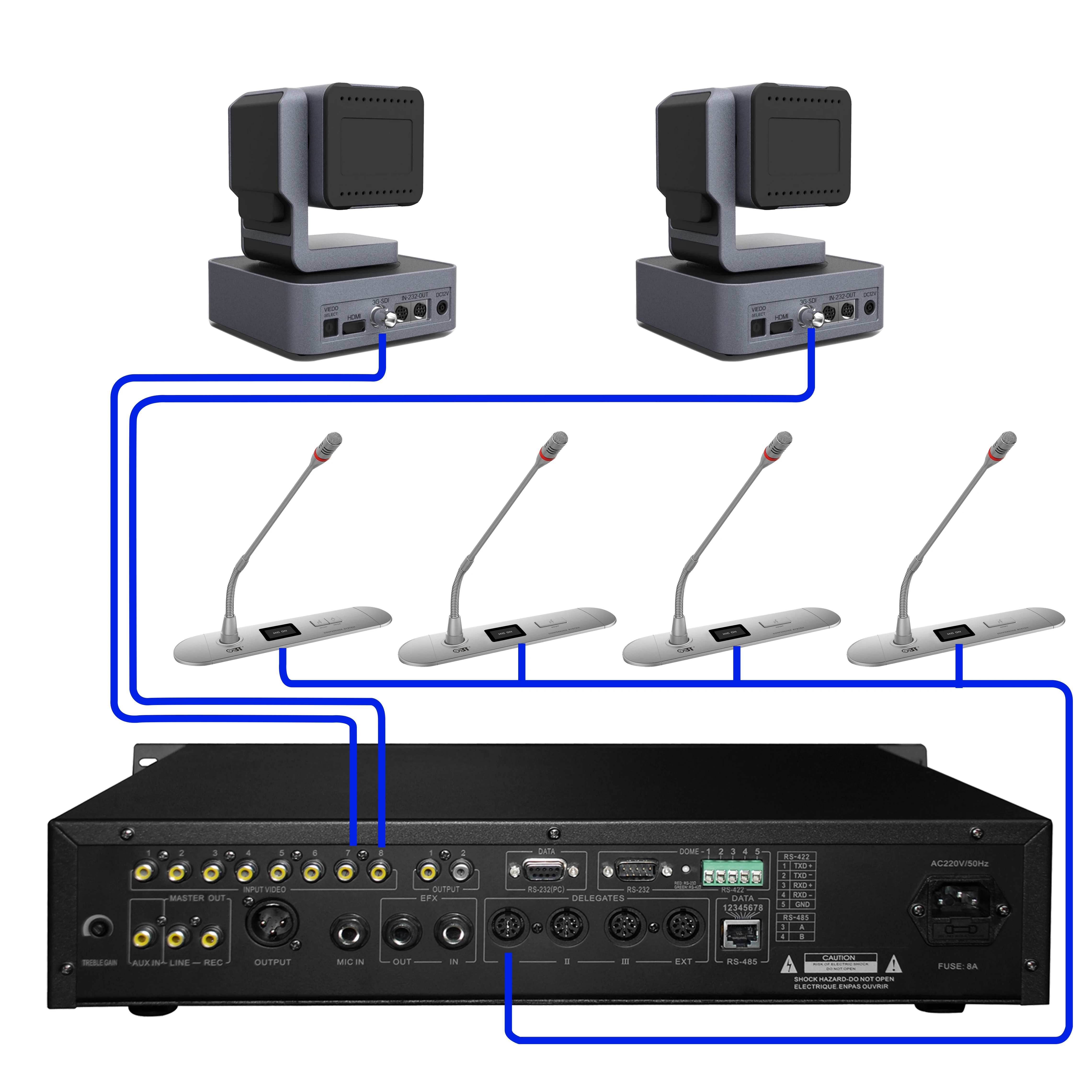 OBT-3150SD Multimedia Conference System Solutions Studio Broadcasting Discussion Condenser Wire Microphones