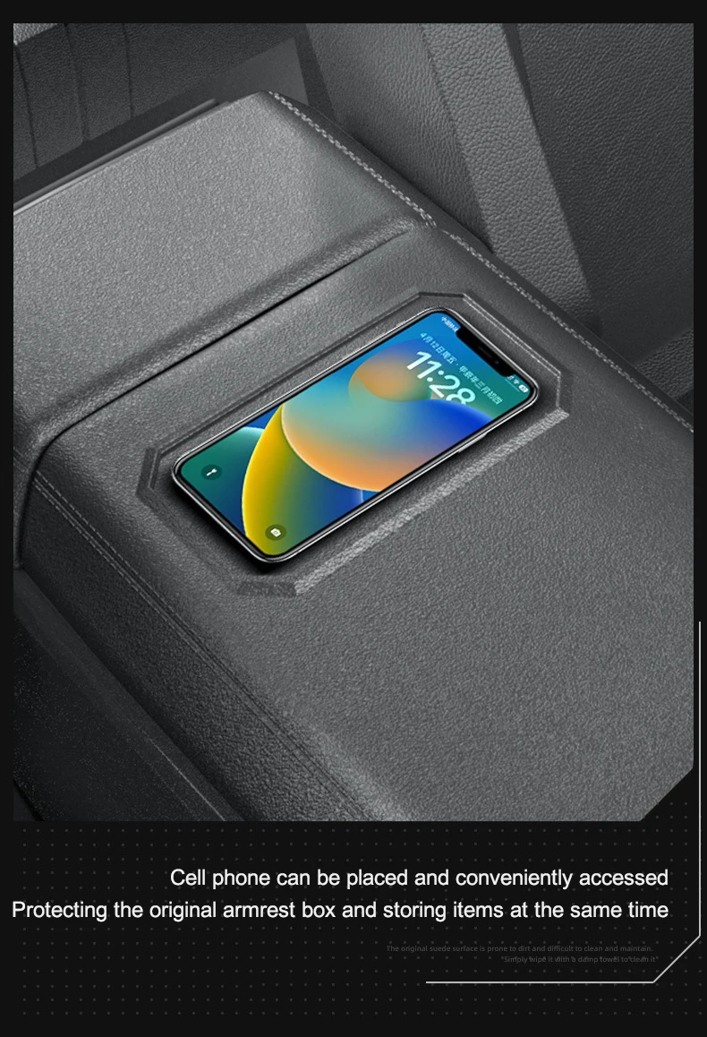For Tesla Cybertruck 2024 Car Armrest Box Protective Cover TPE for CyberTruck Armrest Cover Set Full Fit Non-slip Cell Phone Mat