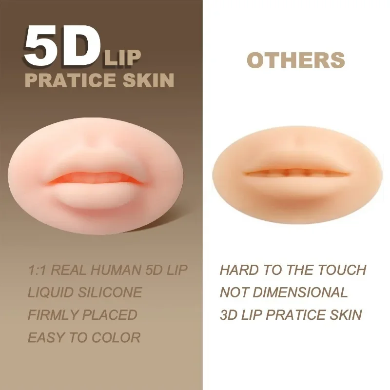 5D Tattoo Practice Fake Lips Silicone Realistic Lips Practice Module For Microblading Semi Permanent Make Up Supplies