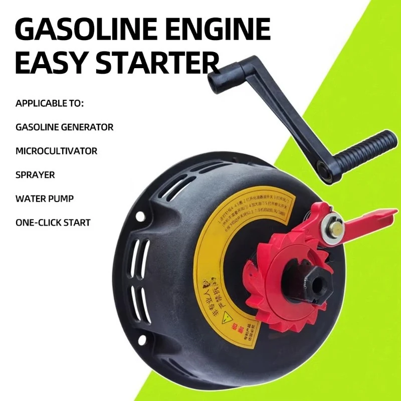 No-Pull Starter Hand-Cranked Engine Starter 168/170F Black Red Micro Tiller Sprayer Water Pump Generator Plastics Case