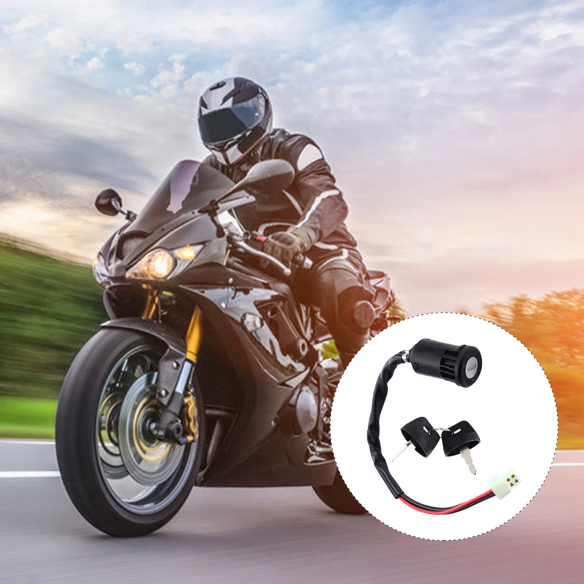 

2pcs Universal Motorcycle Atv Ignition Lock Cylinder Starter Switch Plug Play Replacement For Dirt Bike 4 Stroke 2 Stroke Engine