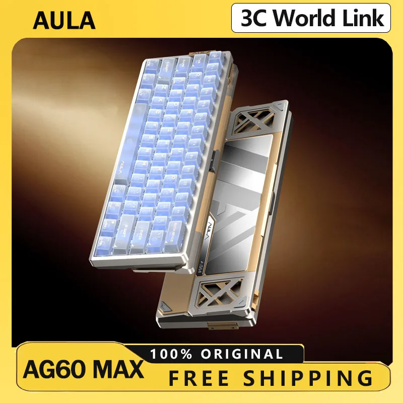 

AULA AG60 MAX клавиатура с магнитным переключателем из алюминиевого сплава RGB проводная игровая клавиатура 8000 Гц RT0.001 для ПК геймер аксессуары подарок