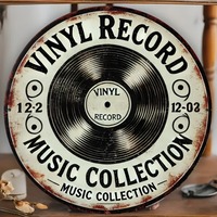 1pc Charming Vintage Vinyl Record Metal Sign - Retro Wall Art, Ideal Gift for Music Enthusiasts, Home Office Room Decor