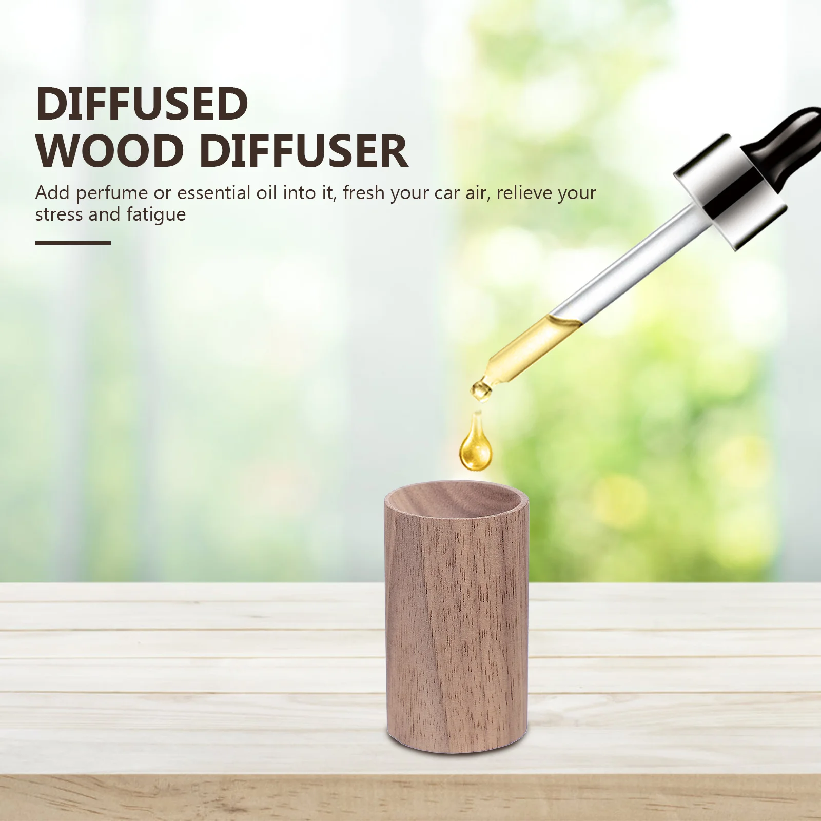 

1Pcs Aromatherapy Wood Diffuser Essential Oil Car Interior Decor Freshener Relaxation Stress Relief Home Office Yoga Room