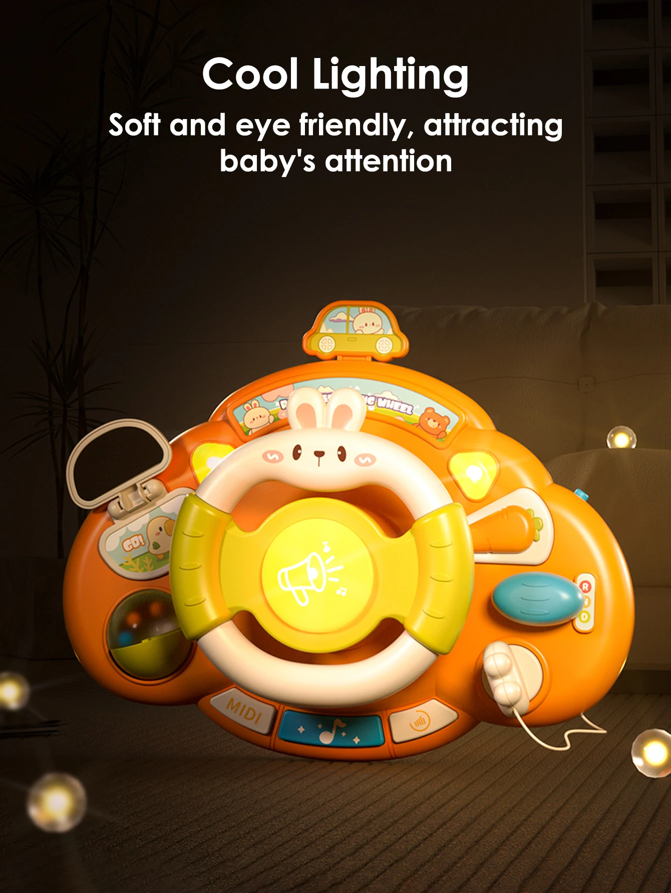 1 قطعة لعبة عجلة القيادة للأطفال ، ألعاب القيادة التعليمية المحاكاة للتعليم المبكر ، الإضاءة ، ألعاب السبر الموسيقية #4