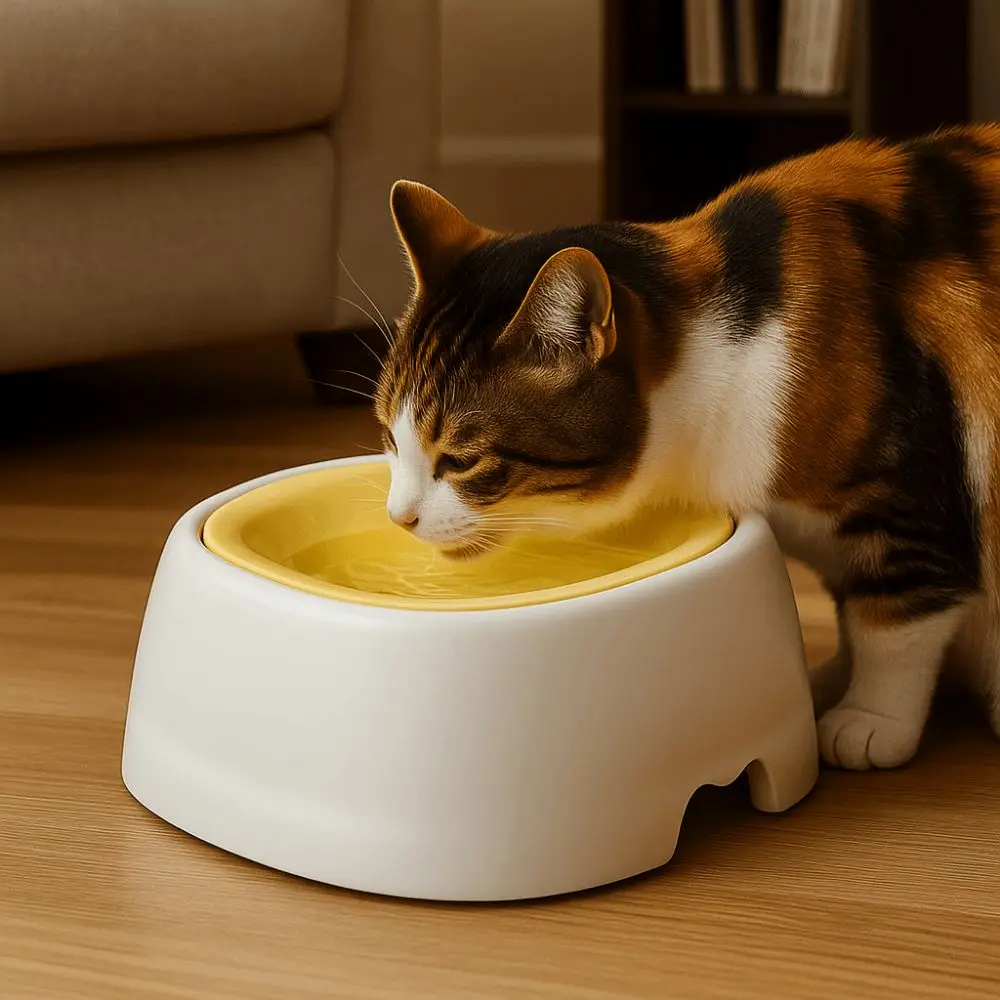 

1500ml Pet Float Bowl Adjustable Splash-proof Pet Floating Water Bowl Wet Chin Prevention Anti Spill Cat Feeding Station