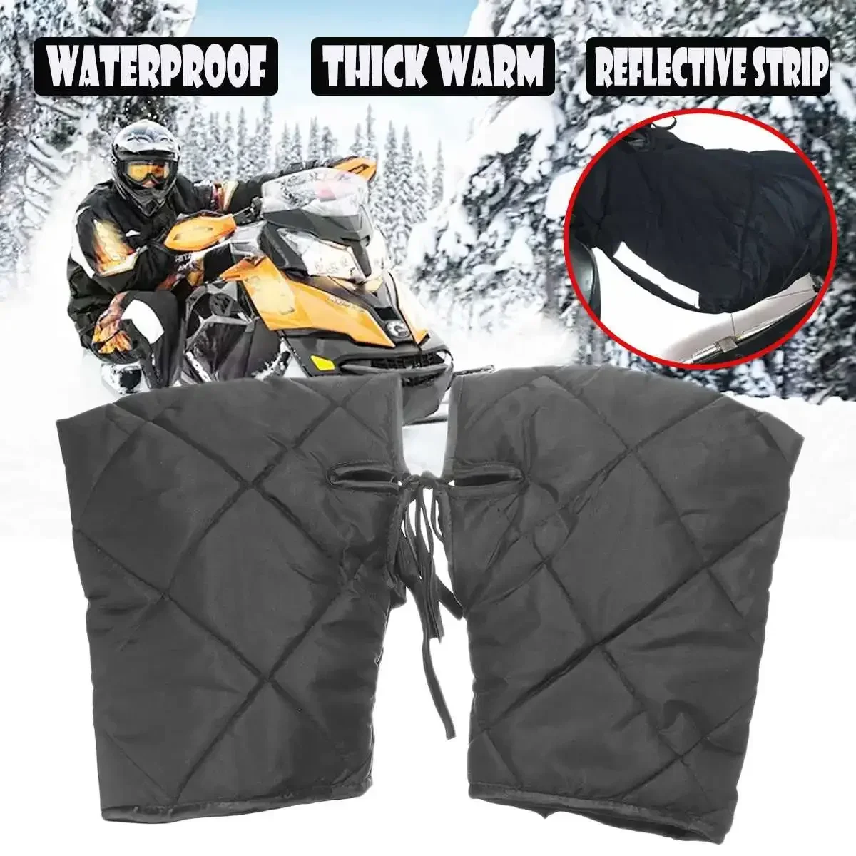 Motorcycle Scooter Winter Warm Handlebar Gloves Hand Muffs Universal for Motorcycles Waterproof Windproof Scooters