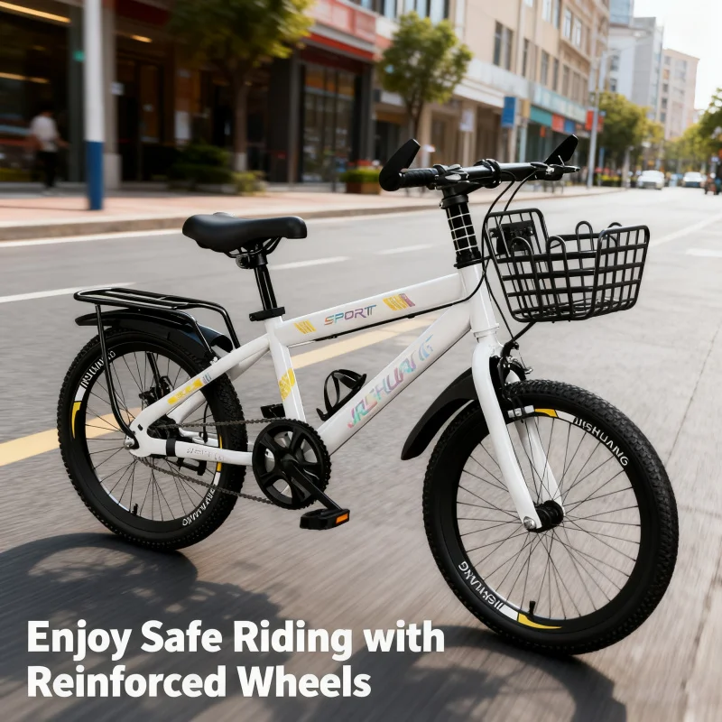 

Luxury Ivory White Single Speed Children's Bicycle for Older Kids 6-12 Speed Adjustable Mountain Bike