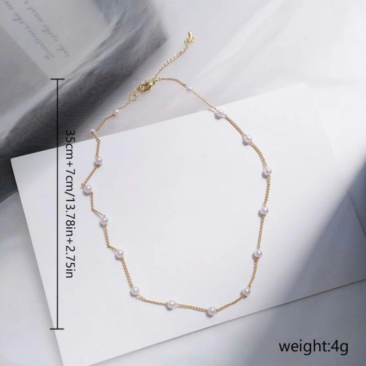 Französische Ästhetik Simulierte Perlenblumen-Anhänger-Halskette für Frauen Eleganter Metall-Blumen-Y-förmiger Choker Hochzeitsschmuck – Detail 31
