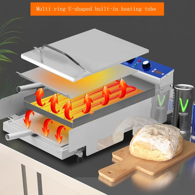 220V Commercial Double layer Hamburger Baking Machine Electric Bake Burger Machine Batch Bun Bread Toaster