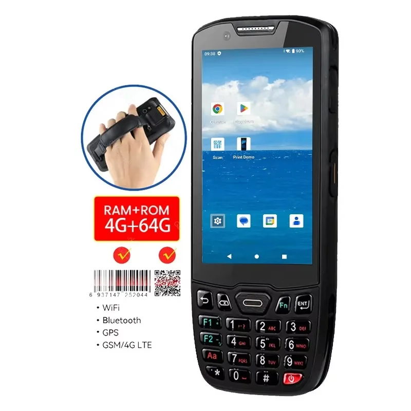 Rugged Android 13 4+64GB Logistic PDA Mobile Barcode Scanner Portable Data Collector Computer for Retail Inventory Warehouse