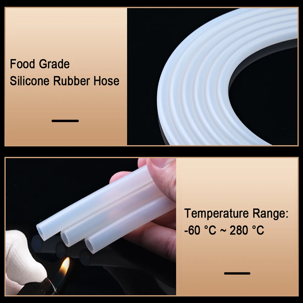 Clear Transparent Silicone Rubber Hose Pipe Tube 5M Food Grade  4 5 6 7 8 9 10 11mm Out Diameter Flexible Nontoxic Silicone Tube