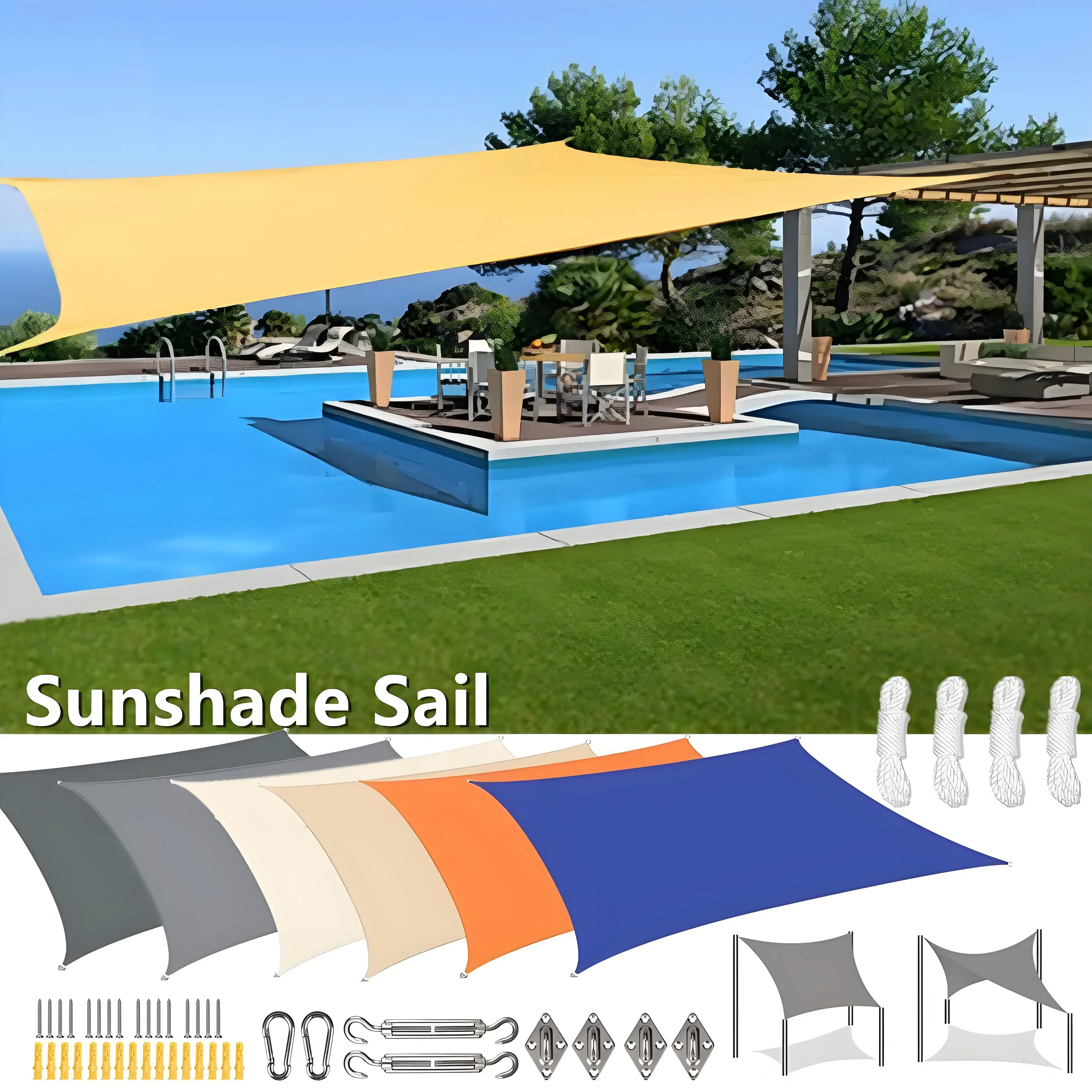 

Waterproof Sun Shade Sail Canopy Rectangle UV Block Sun Shelter For Outdoor Garden Patio Backyard Terraza Awning Privacy Screen