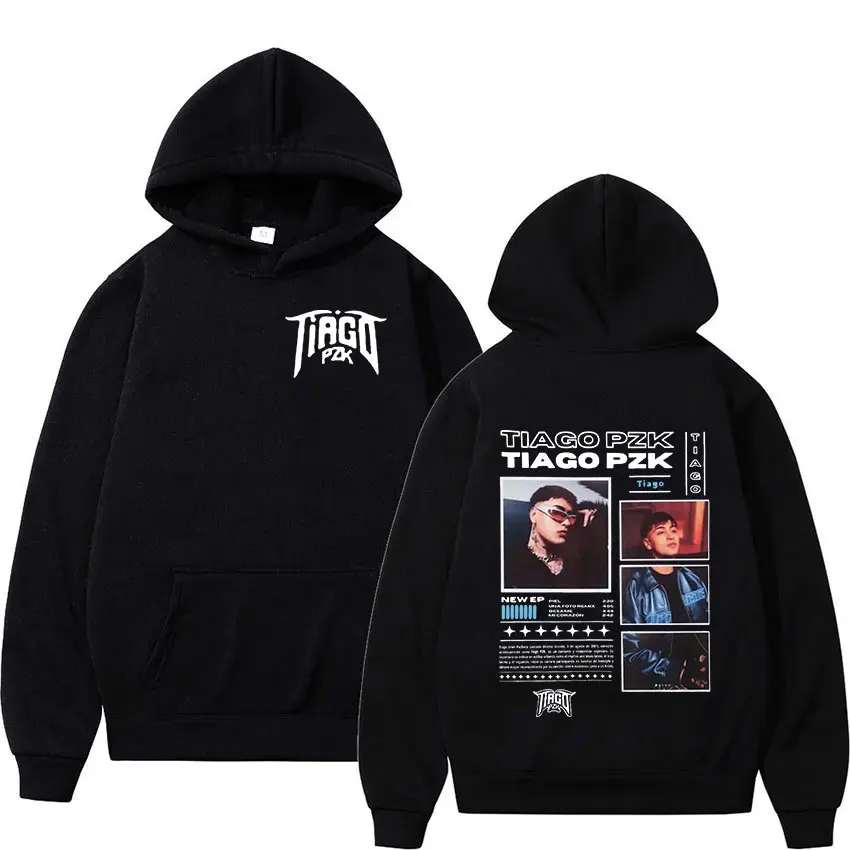 Rapper TIAGO PZK Tour 2024 Graphic Hoodie Men's Fashion Long Sleeve Oversized Sweatshirt Hip Hop Retro Pullover Hoody Streetwear