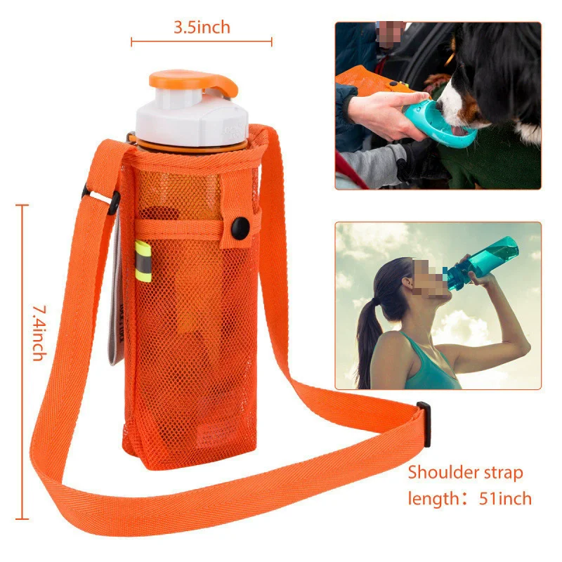 New Style Universal Mesh Water Bottle Sleeve Portable Crossbody Travel Protector Outdoor Simple Design Water Bottle Cover