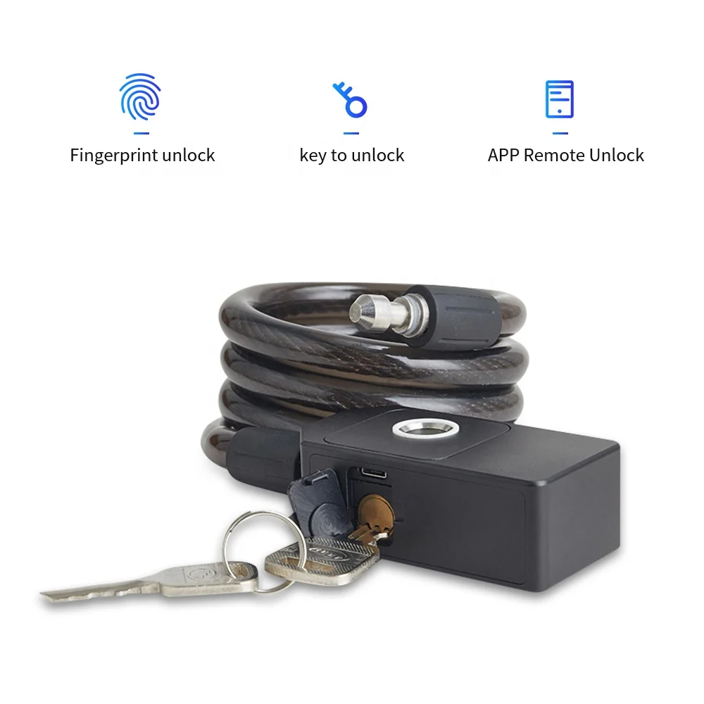 

Tuya Upgraded Anti-pick Smart Password Lock High-quality Chain Lock with 2 Spare Keys Smart Cable Fingerprint Lock