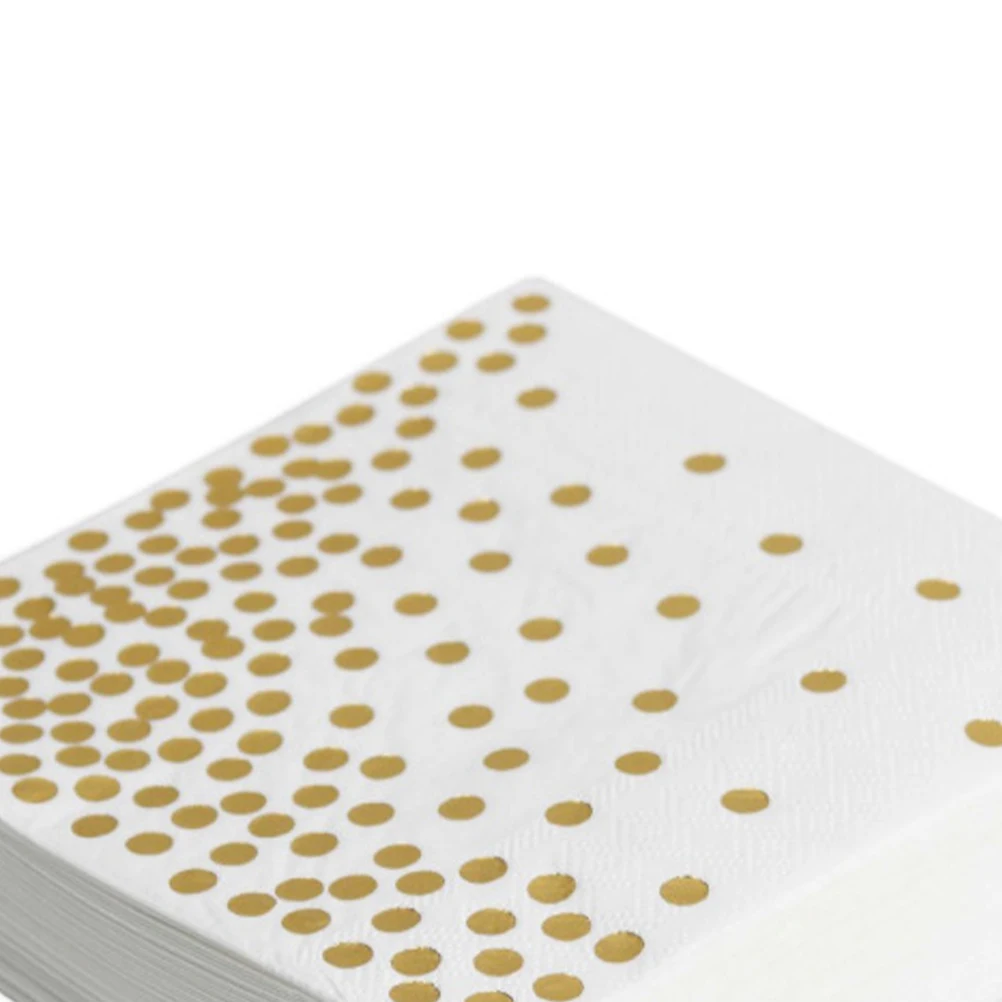 20 قطعة مناديل النقاط الذهبية منقوشة إبداعية مناديل ورقية للاستخدام المتاح في المهرجانات والحفلات هدية تزيين المنزل اليومي #3