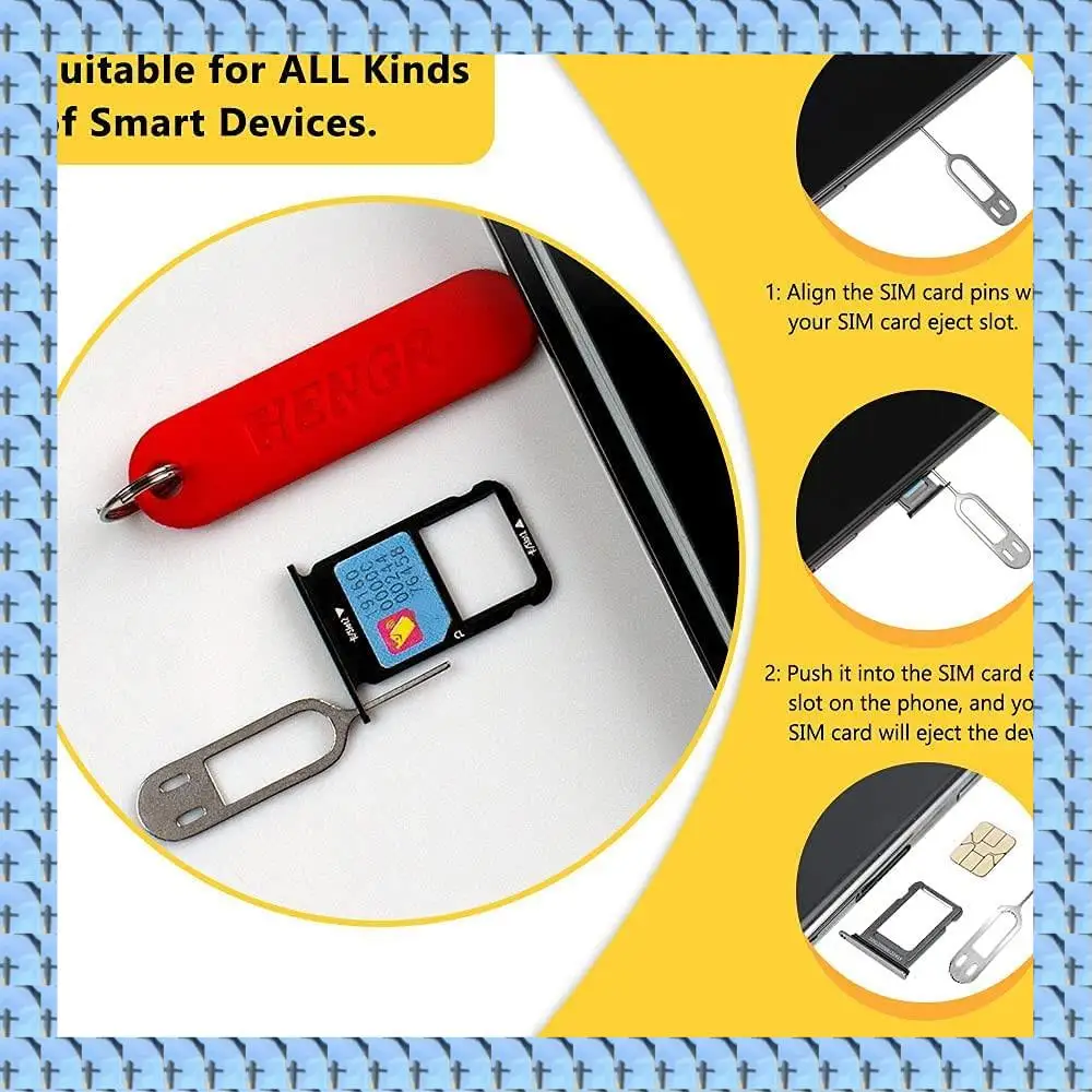 NOCM 6Pcs SIM Card Removal Tool-Sim Card Tray Pin Eject Removal Tool Needle Opener Ejector,With Removable Key Chain