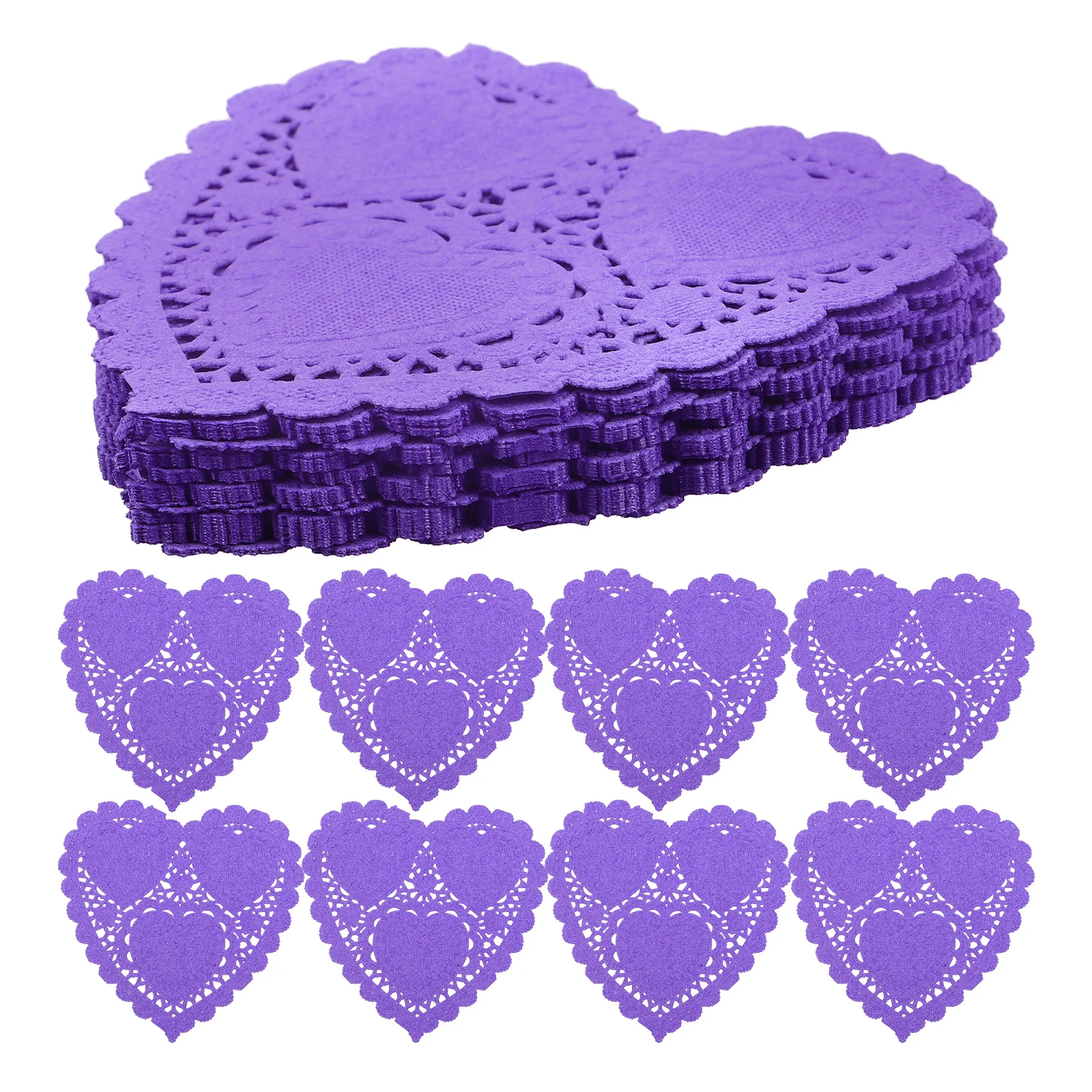 

100 Pcs Cake Base Paper Mat Heart Shaped Oil Absorbing Baking Non Stick Steamer Food Basket Liners Kitchen Doilies