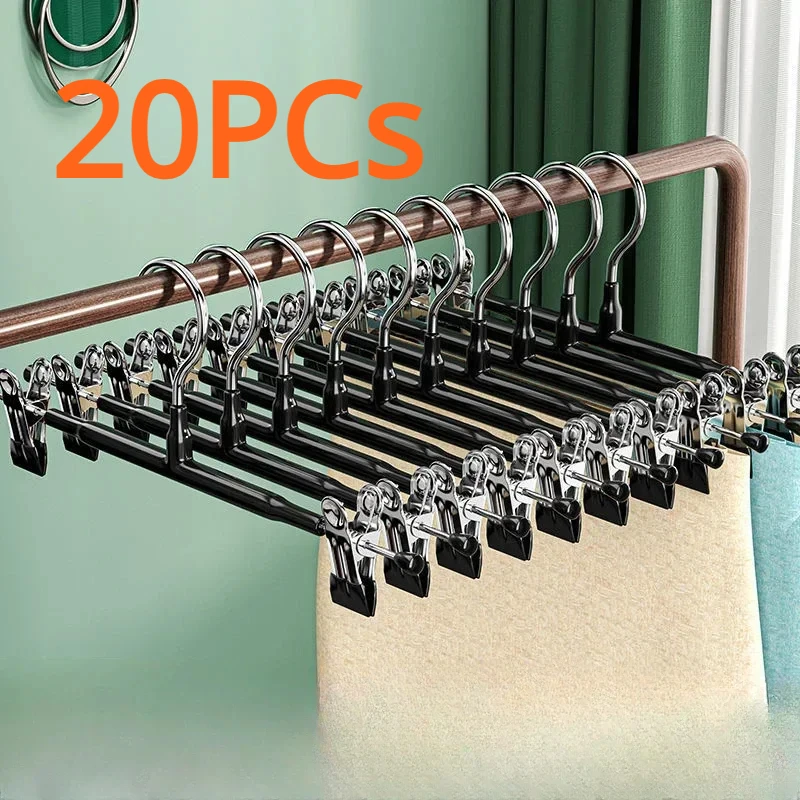 20pcs/10pcs Stainless Steel Hanger Trousers Clips Dress Hanger Skirts Clip Clothes Hanger Pant Rack Wardrobe Pants Tongs