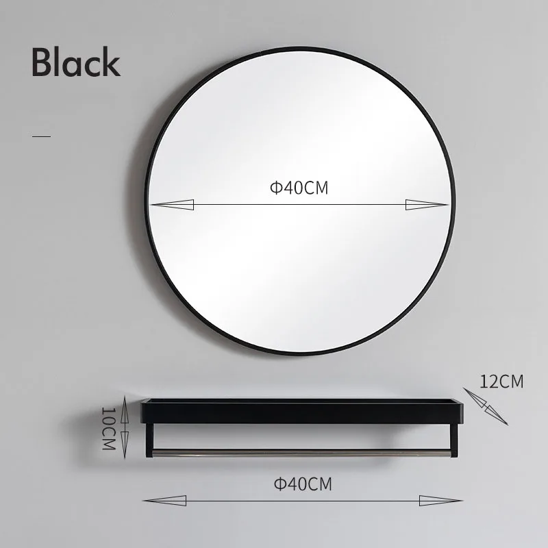 Northern Europe Modern Simplicity Style Black White Gold 40cm Circular Bathroom Mirror Washroom Wall Mounted Mirrors зеркало