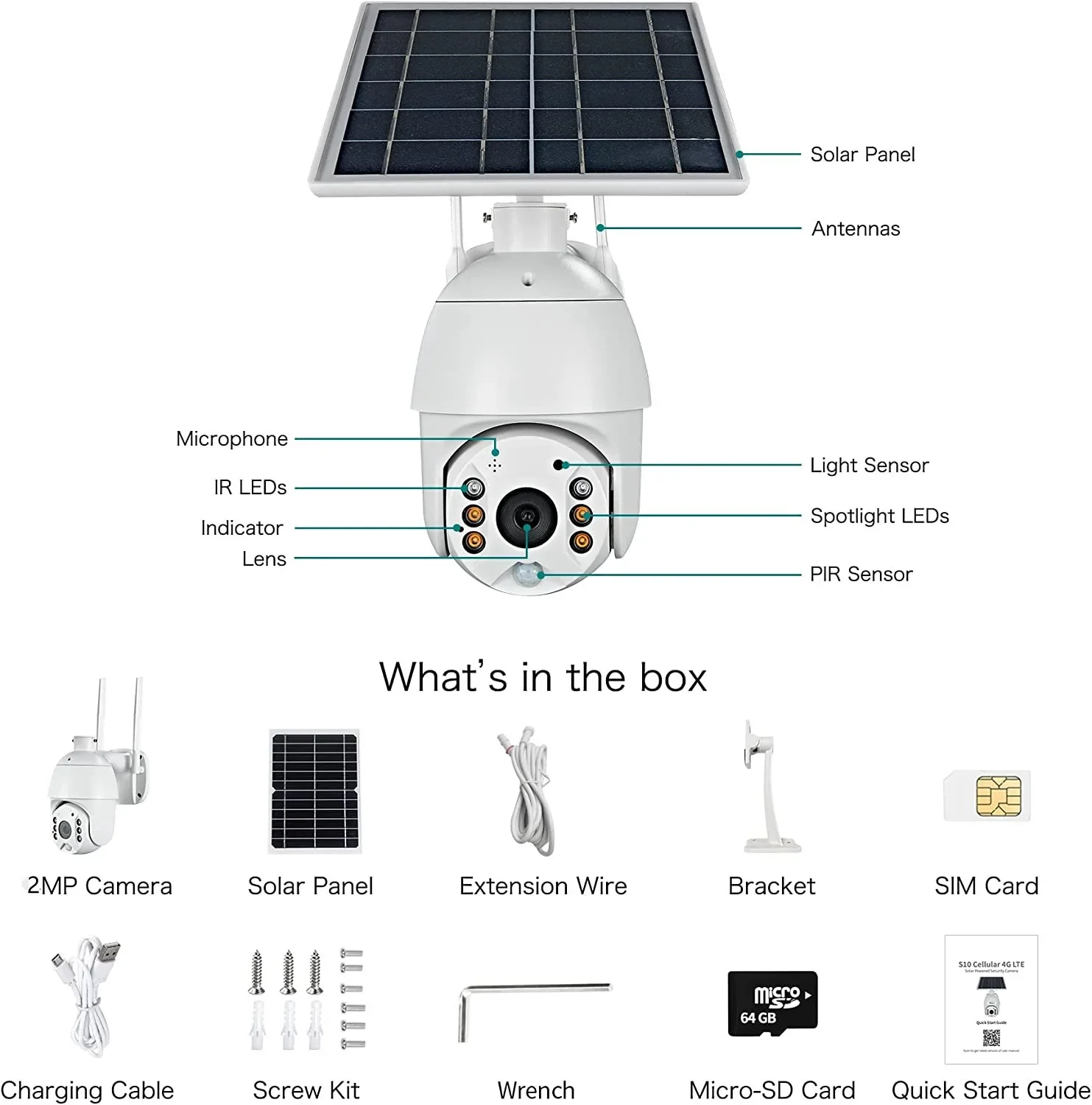 2023 Outdoor HD 2MP PIR Drahtlose CCTV Sicherheit PTZ Dome Solar Batterie Kamera IP Wifi Smart Tuya Netzwerk Kamera