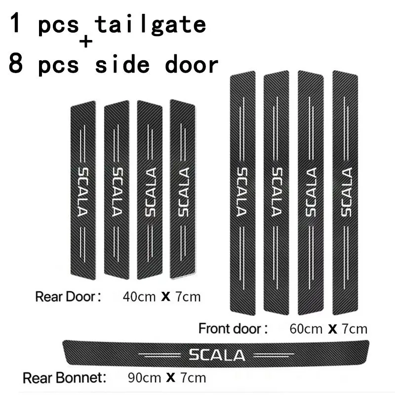 Anti Scratch Sticker Tape Car Door Sill Plate Protector Stickers Anti Scratch Waterproof Tape For Skoda SCALA Car Accessorie - view 6