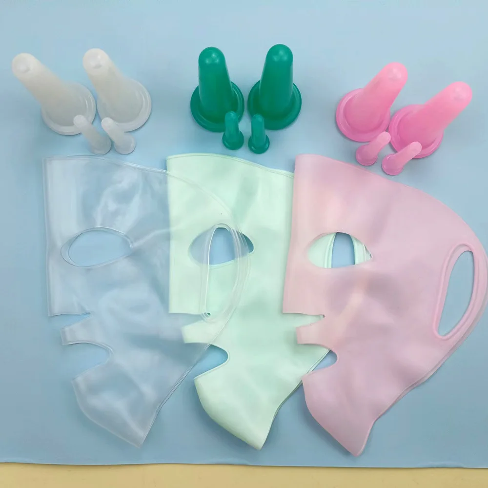 الوجه العين إزالة التجاعيد الرعاية أداة تدليك كوب الحجامة + سيليكون قناع الوجه مجموعة غطاء الرقبة الجسم مكافحة الشيخوخة رفع الجمال أداة #4