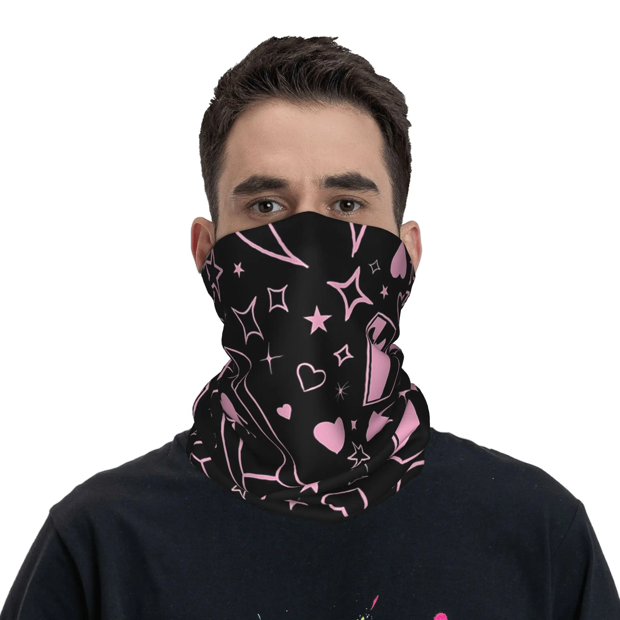 Draculaura Goth Vampire with Fangs Coffins Bats Bandana Neck Gaiter Printed Wrap Mask Scarf Balaclava Outdoor Sports For Adult