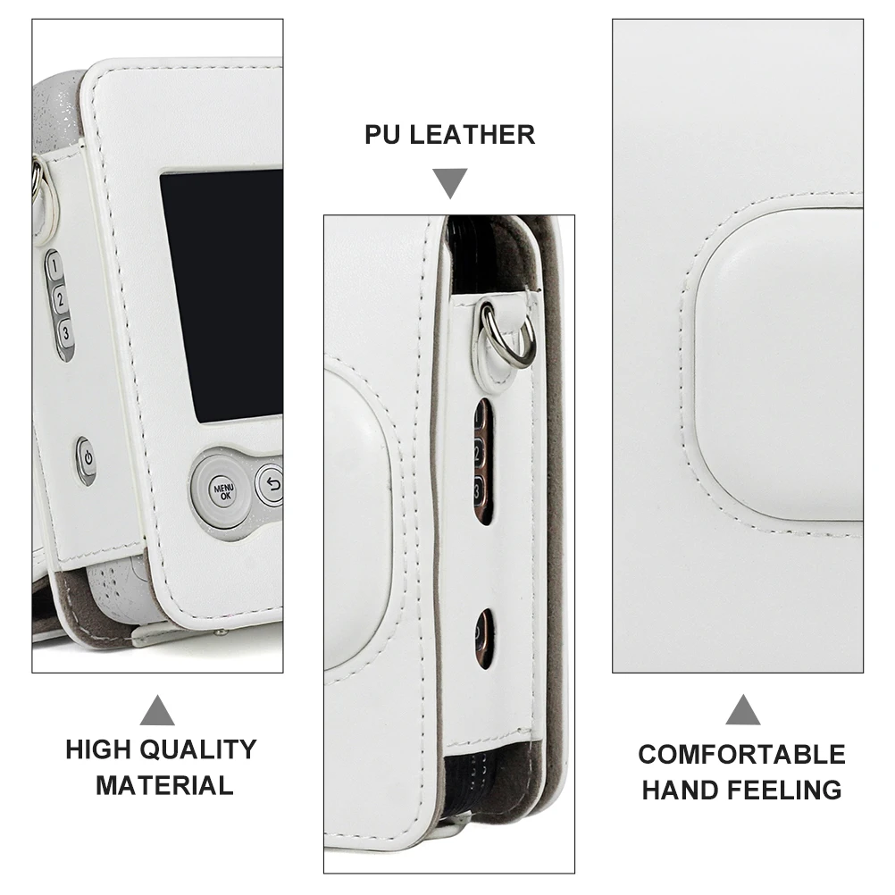 

Camera Storage Bag Pouch Protective Case with Strap Adjustable Shoulder PU Bags