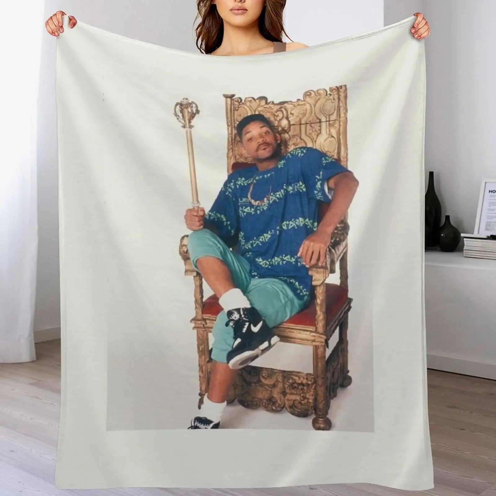 

New Will Smith on the throne Throw Blanket Tourist Plaid on the sofa halloween Soft Blankets