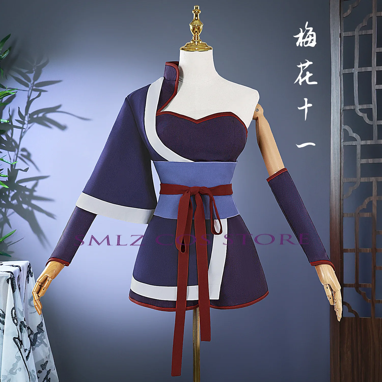 Plum Blossom Eleven Anime Scissor Seven Cosplay Wig Meihua Warrior Uniform Dress Suit Halloween Party Outfit for Women Clothing